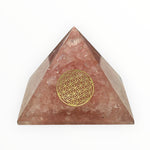 Orgonite Pyramid Style 3 - Rose Quartz 6cm