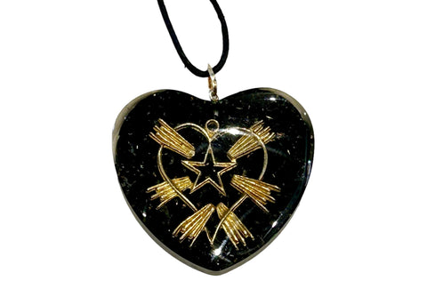 Orgonite Pendant - Black Tourmaline Heart