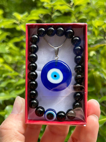 Evil Eye & Black Obsidian Bracelet Gift Pack