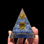 Orgonite Pyramid Style 4 - Blue Onyx and Tigers Eye Sphere