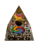 Orgonite Pyramid Style 4 - Tigers Eye sphere with Black Tourmaline