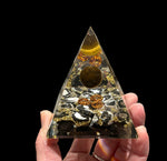 Orgonite Pyramid Style 4 - Tigers Eye and Triskele