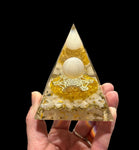 Orgonite Pyramid Style 4- Citrine and metatron symbol