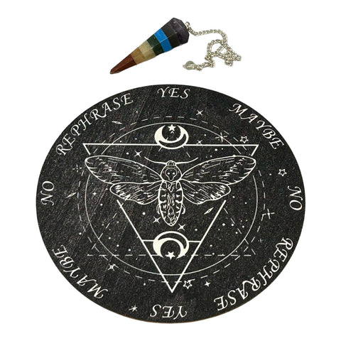 yes /no Pendulum Board and 7-Stone Chakra Pendulum