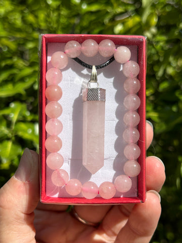 Rose Quartz & Bracelet Gift Pack #3