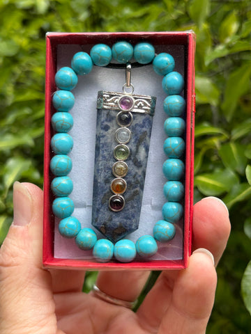 Sodalite Pendant and Blue Howlite Gift Pack