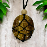 Tigers Eye Macrame Pendant - Adjustable