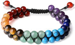 Double Round Bead Bracelet Chakra (Adjustable Cord )